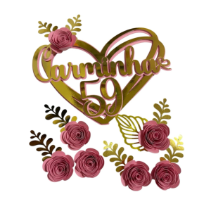 TOPO CORAÇÃO COM FLORES